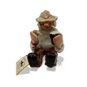 Abbey Crafts Pipe and Glass Little Man Porcelain Figurine Ireland